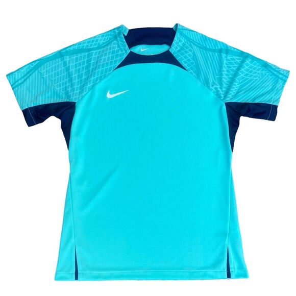 NIKE DRI-FIT Football Soccer T Shirt Vivid Mint Blue Women's Size M Short Sleeve - Picture 1 of 8